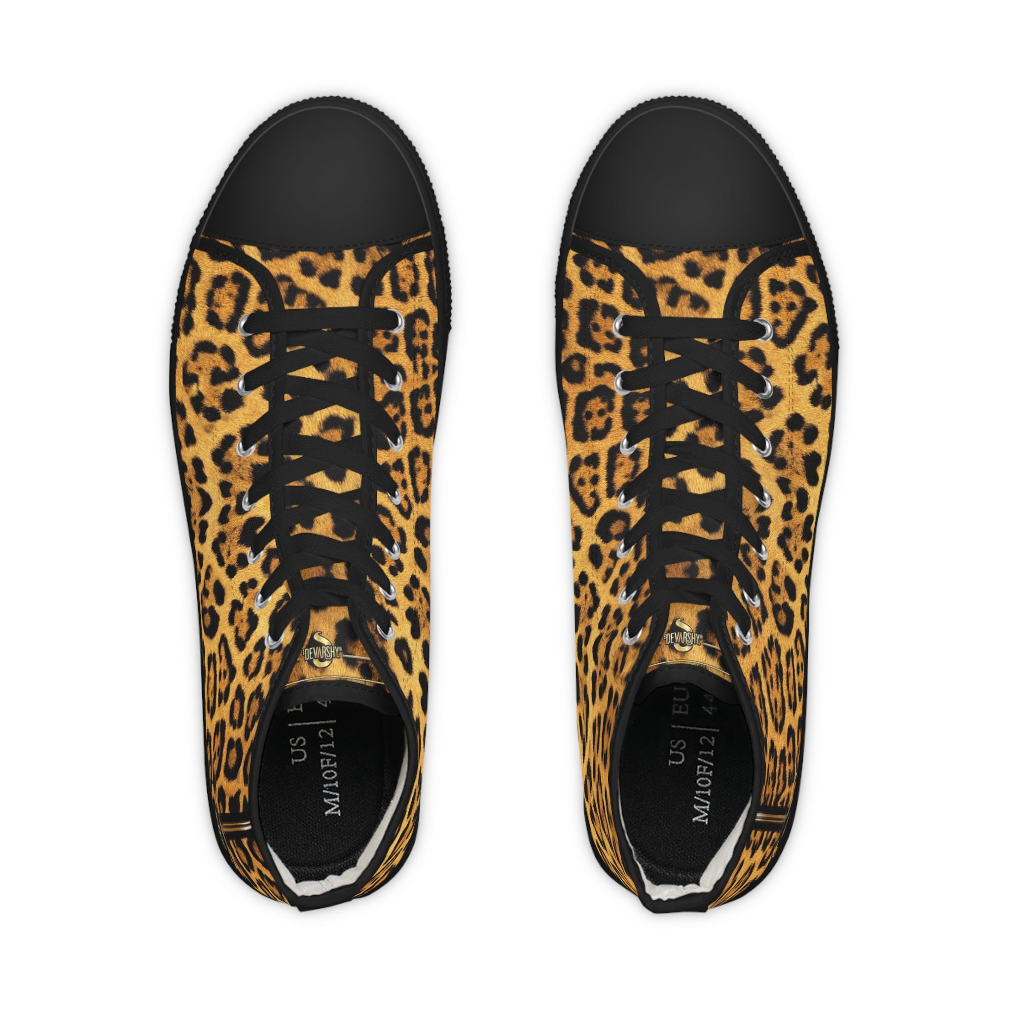 Leopard Print Shoes, Trendy High Top Sneakers, Animal Print Shoes, Fashionable Canvas Shoes, Unisex Sneakers, Leopard Print Shoes | 100167