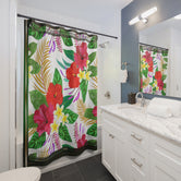 Tropical Florals Shower Curtain Floral Print Curtain Bathroom Curtain | 10084B