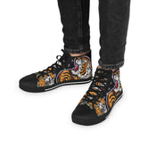 Baroque Tiger Shoes, Trendy High Top Sneakers, Unisex Canvas Shoes, Animal Print Sneakers, Tiger Print Shoes, Hi Tops Canvas Shoes, Tiger Sneakers