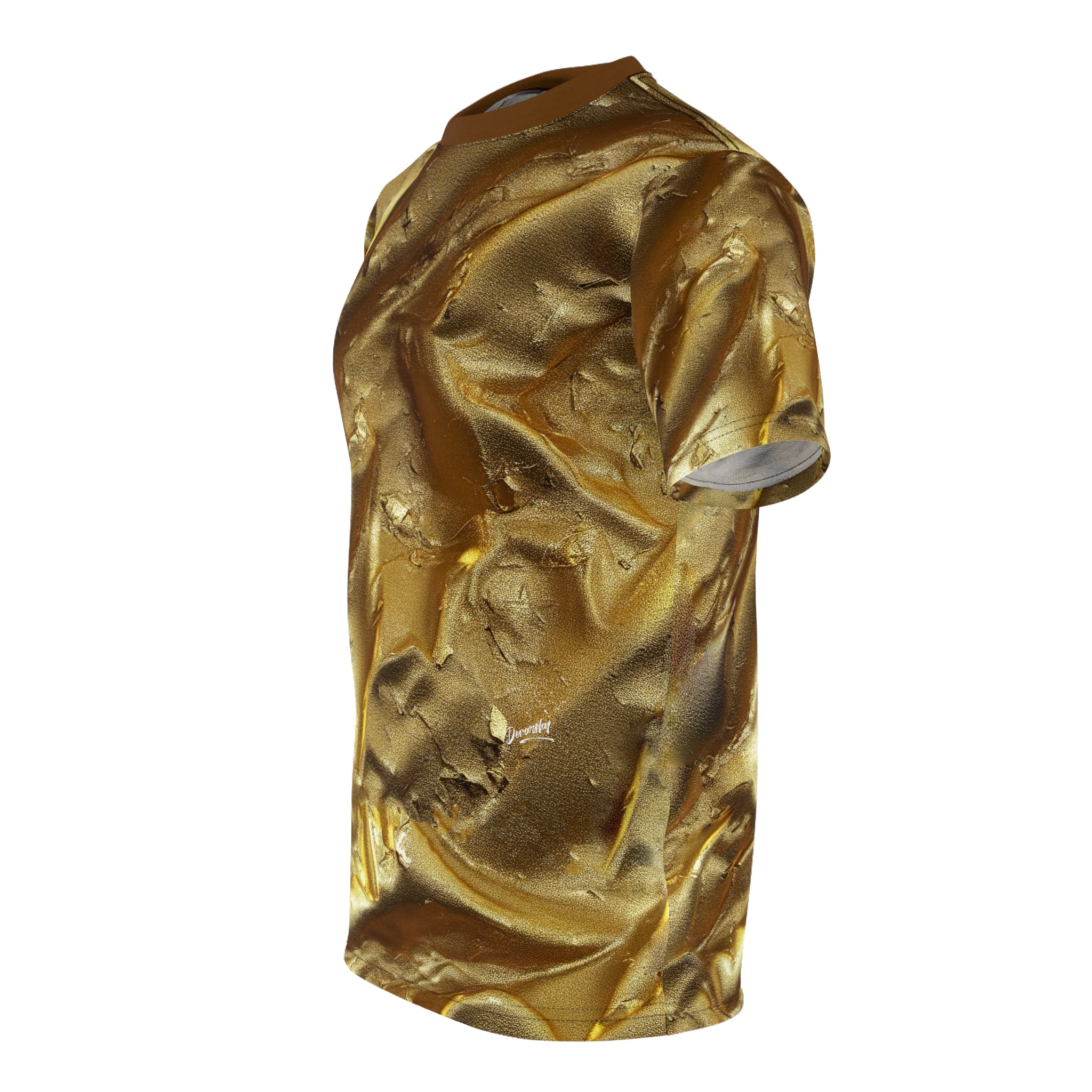 Golden Unisex T-Shirt All Over Print Tee Gold Print T-Shirt Unisex Tee | X3350