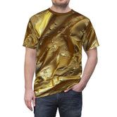 Golden Unisex T-Shirt All Over Print Tee Gold Print T-Shirt Unisex Tee | X3350