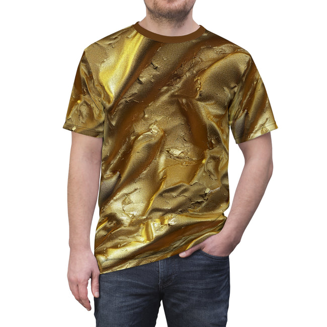 Golden Unisex T-Shirt All Over Print Tee Gold Print T-Shirt Unisex Tee | X3350