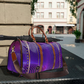 Travel Smart PU Leather Bag, Violet Stripes Luggage, Purple Duffle Bag, Faux Leather Luggage PU Leather Bag Purple Duffle Bag | 100047E