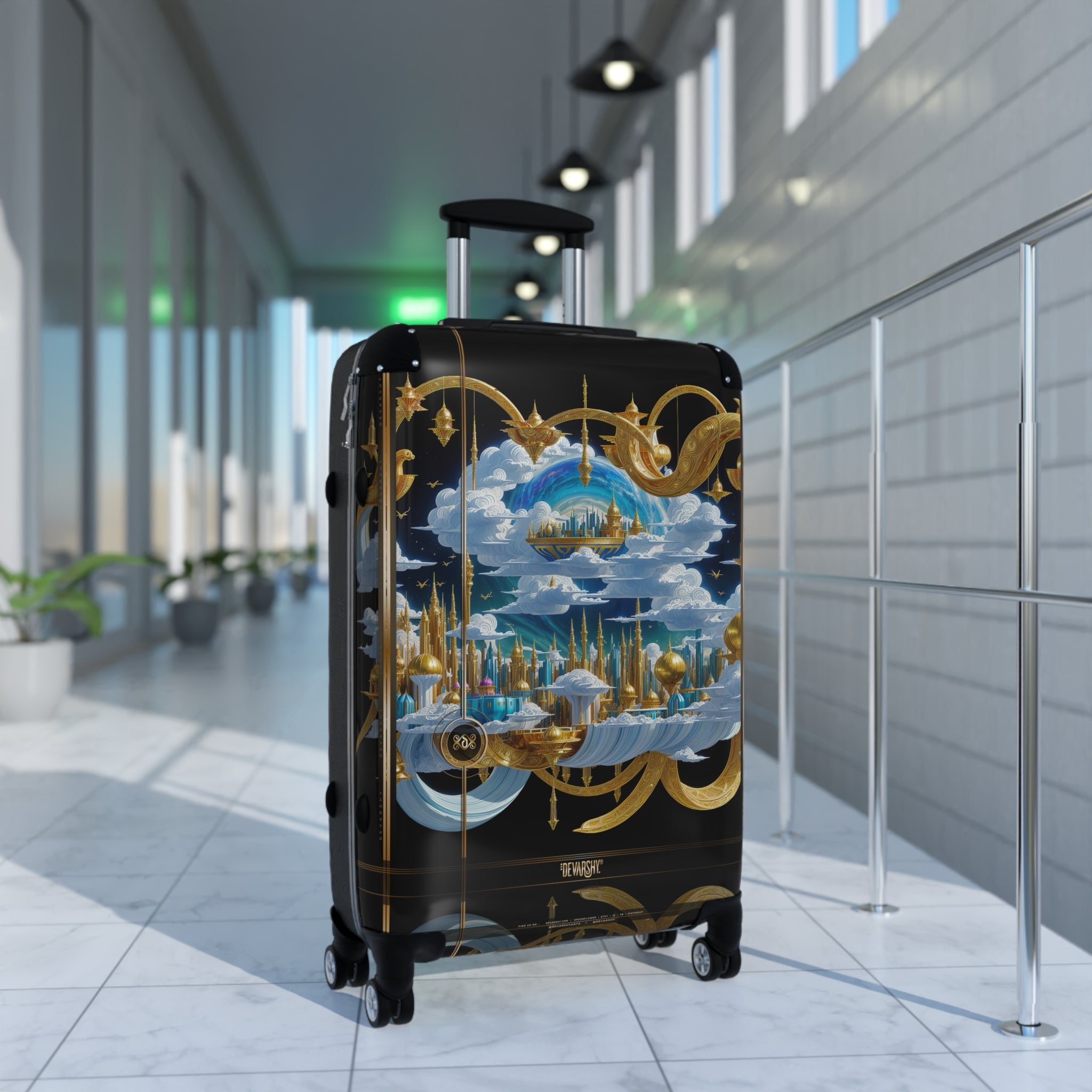Ethereal City Suitcase Decorative City Travel Luggage Luxury Carry-on Suitcase Premium Hard Shell Suitcase with Wheels