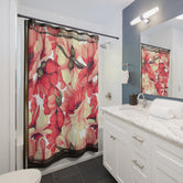 Painted Florals Shower Curtain Floral Print Curtain For Bathroom | 10087