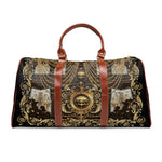 Baroque PU Leather Bag, Decorative Travel Bag, Faux Leather Luggage, Baroque Duffle Bag, Gold Chains Travel Luggage | D20119