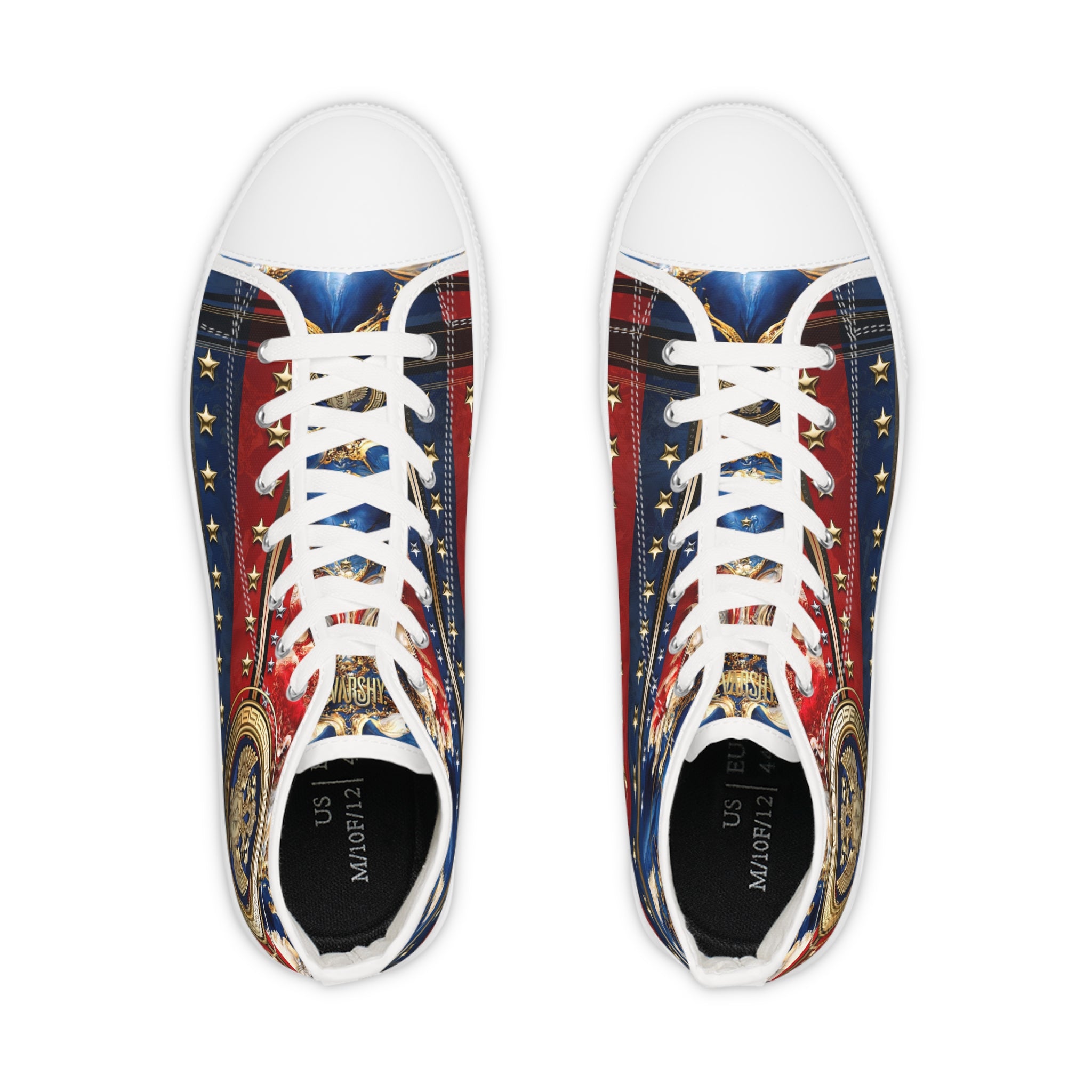 US Veteran Shoes, Trendy High Top Sneakers, American Patriot Shoes, Unisex Canvas Shoes, Blue and Red Sneakers, High Tops Shoes | D20154