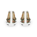 Owl Floral Print Shoes, Unisex High Top Sneakers, Trendy Canvas Shoes, Owl Florals Sneakers, Unisex Shoes | X3496