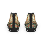 Owl Floral Print Shoes, Unisex High Top Sneakers, Trendy Canvas Shoes, Owl Florals Sneakers, Unisex Shoes | X3496