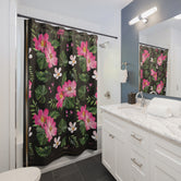 Tropical Floral Shower Curtain Floral Print Curtain For Bathroom | 10082