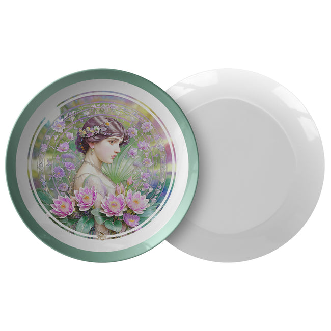 Art nouveau plate Printed Dinner Plate 10" Microwave dishwasher safe. Heavy ThermoSāf  | X9990