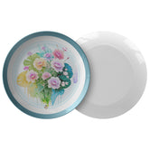 Hanpainted watercolor Art plate 10in. Printed Dinner Plate Microwave safe cutlery vintage print kitchenware Gift for her