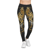 Baroque Panther Leggings Decorative Golden Leggings Spandex Women Leggings Black Panther Printed Leggings Women Casual Wear | X3449