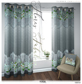 Decorative Floral Grey PREMIUM Curtain Panel, Made to Order on 12 Fabric Options - 10001A