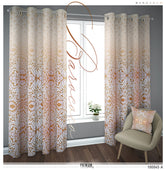 Beige Floral Pattern PREMIUM Curtain panel, Made to Order on 12 Fabric options - 100045A