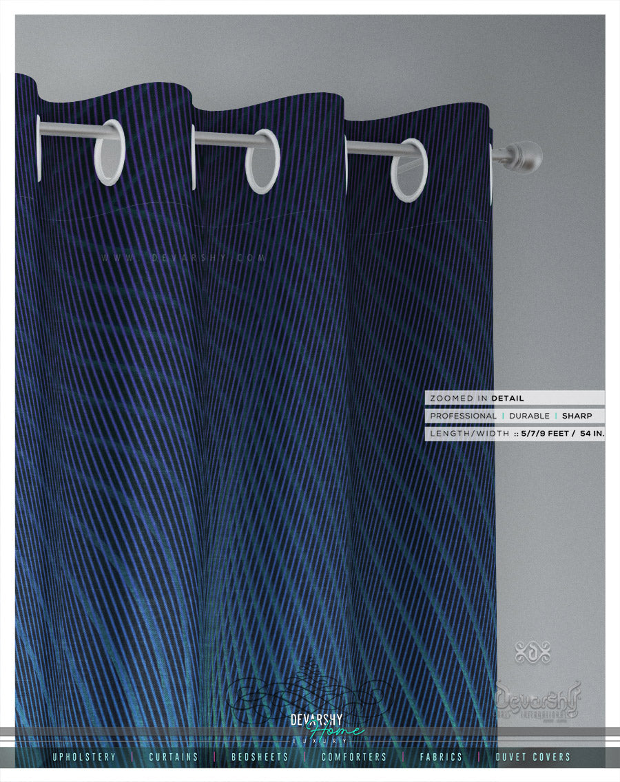 Turquoise Nazca Lines PREMIUM Curtain Panel. Available on 12 Fabrics. Heavy & Sheer. 100047A