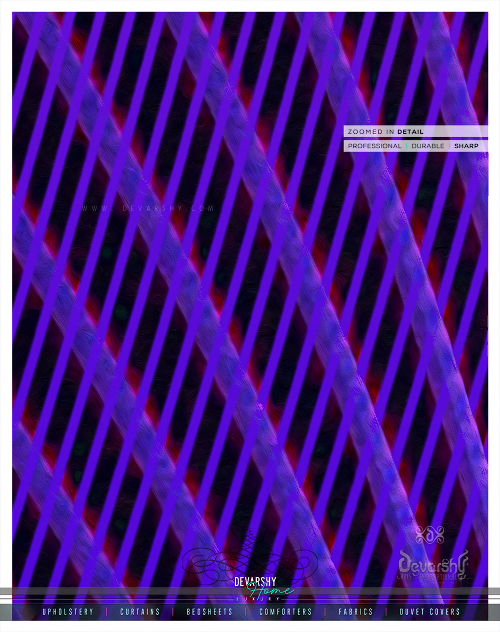 Purple Nazca Lines PREMIUM Curtain Panel. Available on 12 Fabrics. Heavy & Sheer. 100047E
