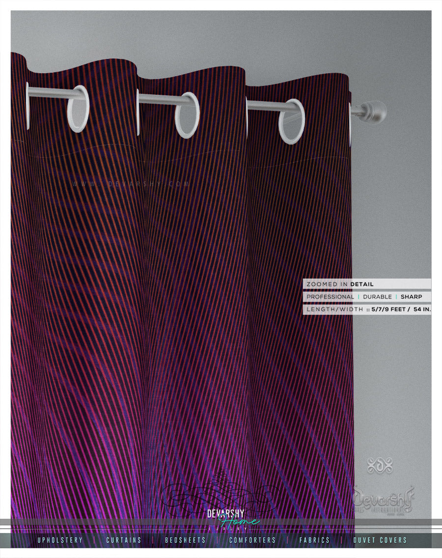 Purple Nazca Lines PREMIUM Curtain Panel. Available on 12 Fabrics. Heavy & Sheer. 100047E