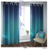 Turquoise Nazca Lines PREMIUM Curtain Panel. Available on 12 Fabrics. Heavy & Sheer. 100047A