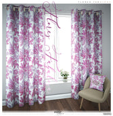 Mistletoes Pink Florals PREMIUM Curtain Panel. Available on 12 Fabrics. Made to Order. 10009D