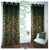 Floral Pattern Green PREMIUM Curtain Panel. Made to Order on 12 Fabric Options - 100121
