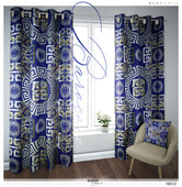 ROCOCO Royal Blue PREMIUM Curtain Panel. Available on 12 Fabrics. Made To Order. 10012