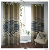 Ornamental Abstract Print PREMIUM Curtain Panel, Available on 12 Fabrics, Sheer & Heavy. Made to Order. 100172