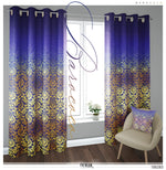 Gold Damask Pattern Blue Curtain Panel. 12 Fabric Options. Made to Order. Heavy And Sheer.  100283