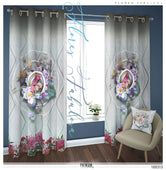 Knitted Pattern Floral Print PREMIUM Curtain Panel. Available on 12 Fabrics. Made to Order. 100313