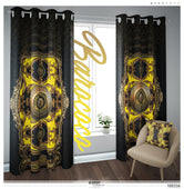 Opulence Of Sicily, Baroque Yellow PREMIUM Curtain. Available on 12 Fabrics. Made to Order. 100336