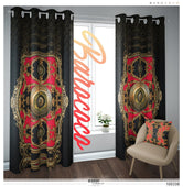 Opulence Of Sicily, Red Baroque PREMIUM Curtain. Available on 12 Fabrics. Made to Order. 100338