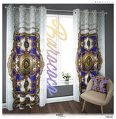 Opulence Of Sicily, White Baroque PREMIUM Curtain. Available on 12 Fabrics. Made to Order. 100341