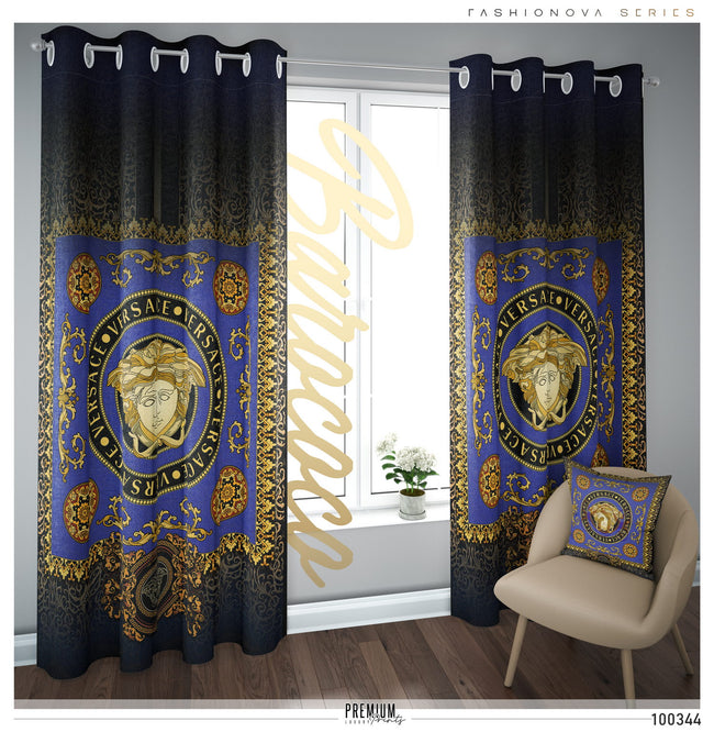 Gold Opulence Baroque PREMIUM Curtain. Available on 12 Fabrics. Made to Order. 100344