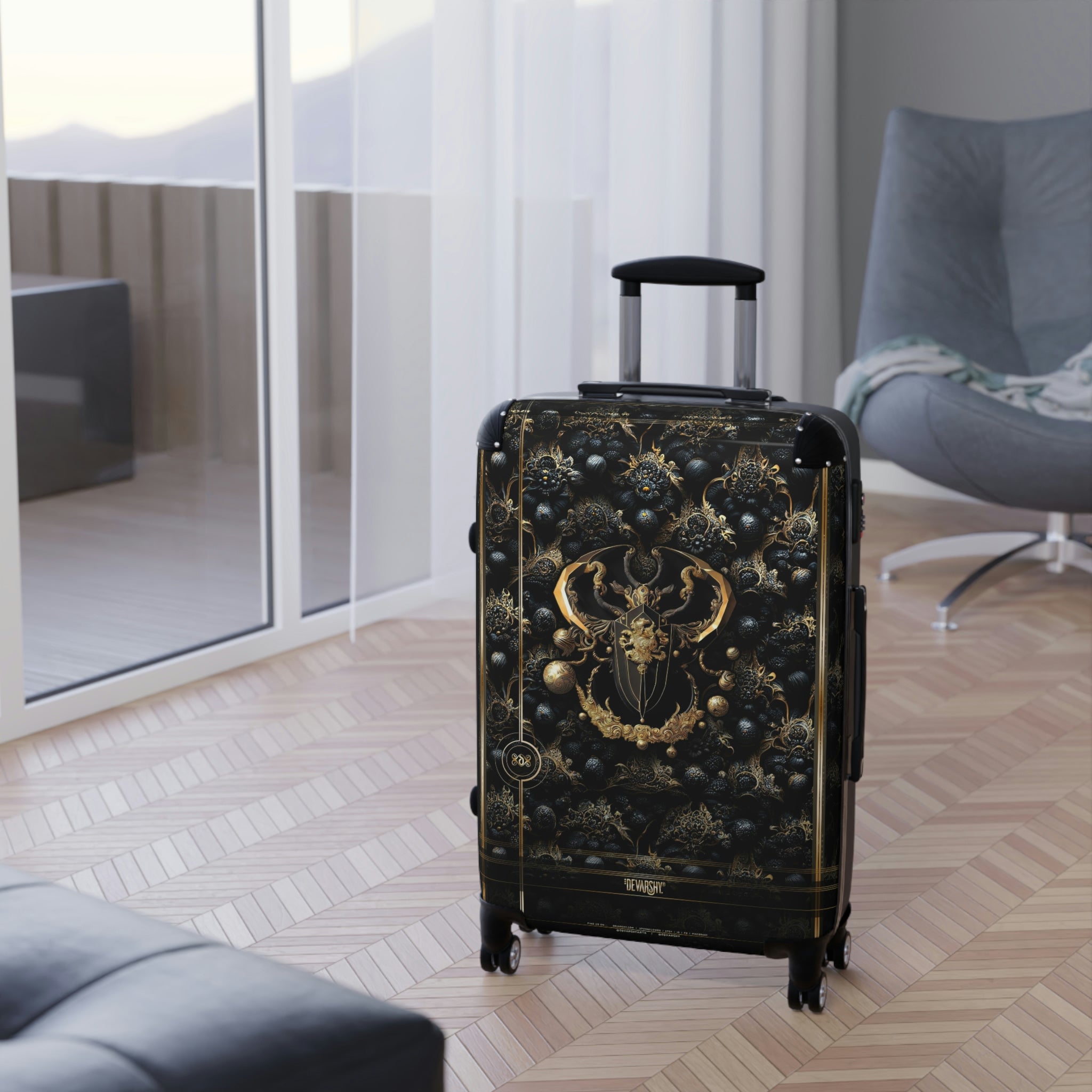 Regal Beetle Suitcase Carry-on Suitcase Golden Scarab Luggage Hard Shell Suitcase in 3 Sizes  | D20123
