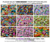 COMIC Strips Apparel Fabric 3Meters+, 9 Designs | 8 Fabrics Option | Fabric By the Yard | 025