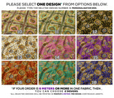 Golden Medallion Apparel Fabric 3Meters+, 9 Designs | 8 Fabrics Option | Baroque Fabric By the Yard | 031