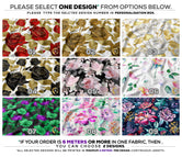 Watercolor Floral Apparel Fabric 3Meters+, 9 Designs | 8 Fabrics Option | Fabric By the Yard | D20163