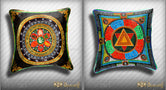 NIRVANA Devarshy Artistic Tibetan Thangka Painting Velvet Square Pillow Cover 2pcs
