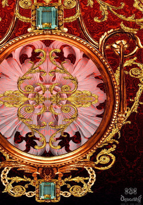 BAROQUE Royal Red Luxurious Satin Curtain Panel - 1028A.