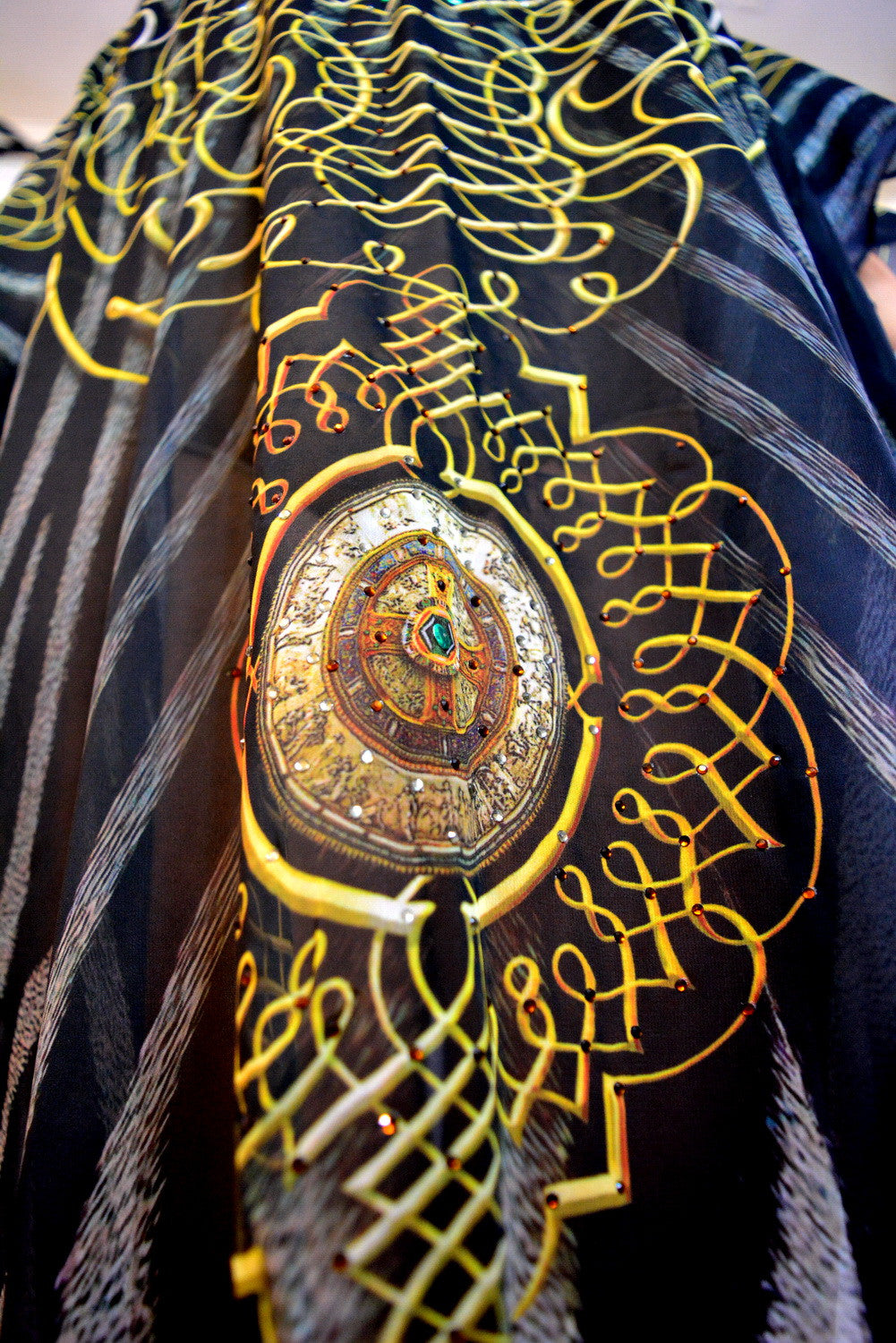 Devarshy Digital print Zebra Animal print Long Embellished Kaftan Dress - 1036A , Apparel - DEVARSHY, DEVARSHY
 - 4