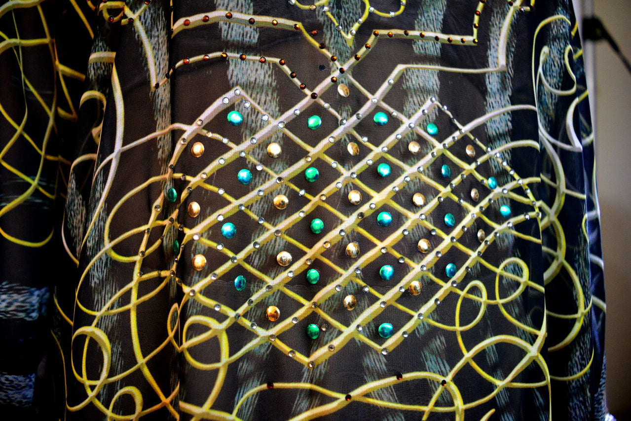 Devarshy Digital print Zebra Animal print Long Embellished Kaftan Dress - 1036A , Apparel - DEVARSHY, DEVARSHY
 - 5