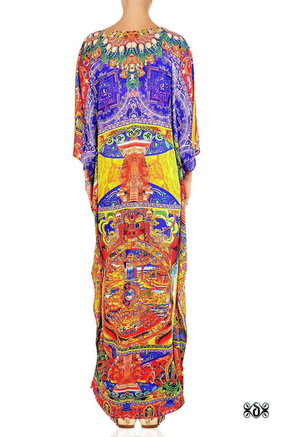 Devarshy Digital print Tibetan Style Plus Size Long Embellished Maxi Kaftan -1064B , Apparel - DEVARSHY, DEVARSHY
 - 3