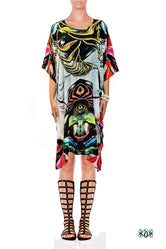 ART MODERNE Artistic Colors Devarshy Pure Silk Short Embellished Kaftan - 1081A