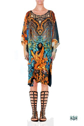 Devarshy Blue Decorative Kaftan, Embellished Kaftan, Short Kaftan, Georgette Kaftan - 1103A