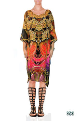 Aurum 79 Golden Intricate Devarshy Embellished Short Georgette Kaftan - 1113B