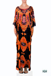 AURUM 79 Deep Golden Ornate Devarshy Long Embellished Kaftan - 1116A