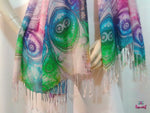 LA FUTURISMO Green Gradient Devarshy Printed Ladies Stole - 1078B.