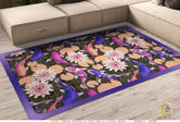 Purple Koi Fish Area Rug Colorful Fish Carpet, Available in 3 sizes | D20018