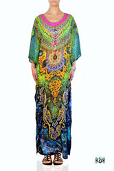 NATURE MORTE Innovative Animal Print Devarshy Long Embellished Kaftan - 004A