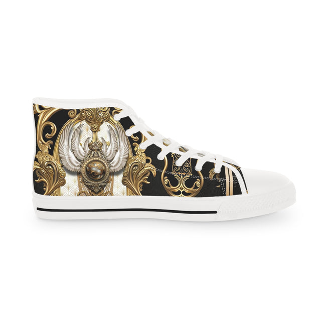 Baroque High Top Shoes, Unisex Sneakers, Hi Tops Canvas Shoes, Decorative Footwear, Baroque High Top Sneakers, Unisex Canvas Shoes | RB0080